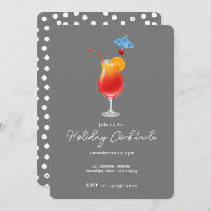 Holiday Cocktails Drinks Christmas Party Invitation