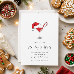 Holiday Cocktails Festive Drinks Christmas Party Invitation