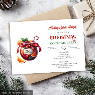 Holiday Cocktails Festive Drinks Christmas Party Invitation