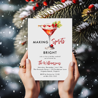 Holiday Cocktails Festive Drinks Christmas Party Invitation