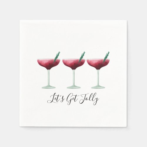 Holiday Cocktails Festive Drinks Christmas Party Napkins