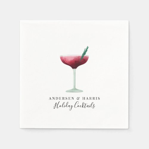 Holiday Cocktails Festive Drinks Christmas Party Napkins