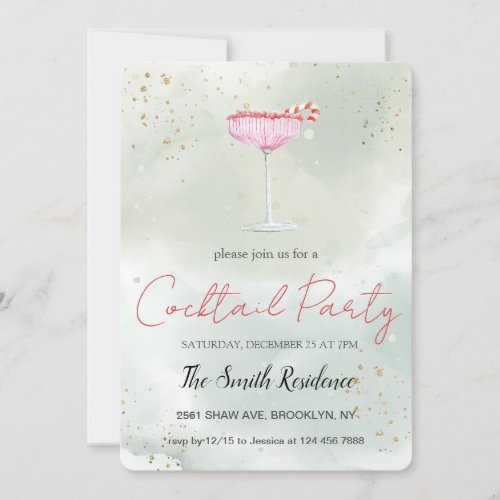 Holiday Cocktails Festive Drinks Cute Invitation