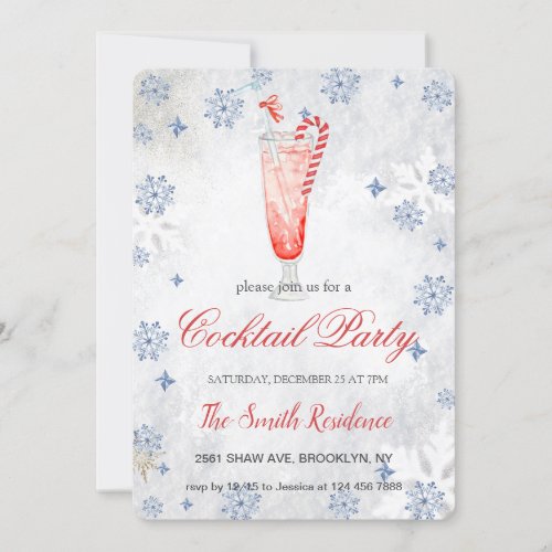 Holiday Cocktails Festive Drinks Cute Invitation