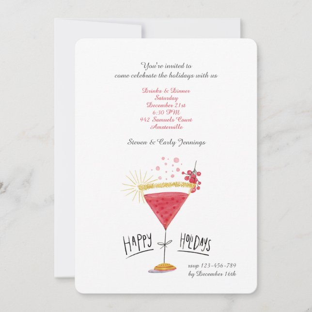 Holiday Cocktails Invitation (Front)