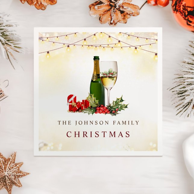 Holiday Cocktails Modern Festive Christmas Party Napkins (Creator Uploaded)