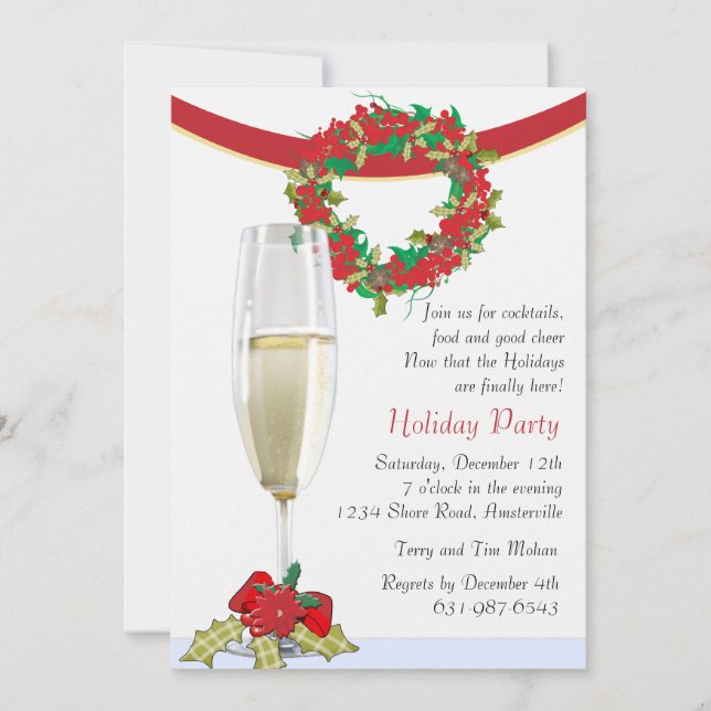 Holiday Cocktails Party Invitation (Front)