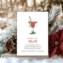 Holiday Coctails Festive Christmas Party Red