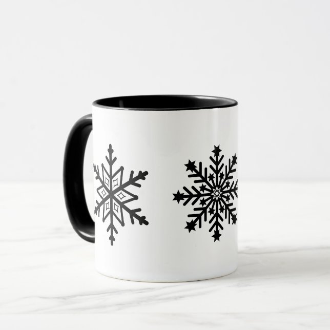 Holiday Coffee Mug Snowflakes (Front Left)