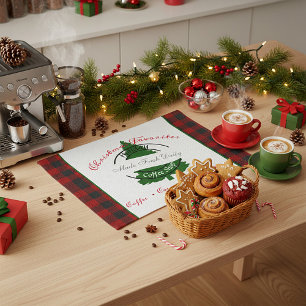 Holiday coffee shop sign kitchen towel
