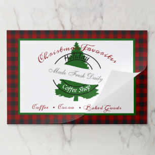 Holiday coffee shop sign paper placemat