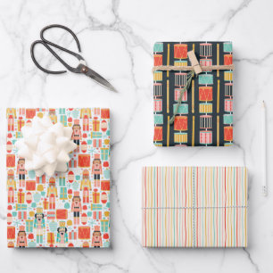 Holiday Colorful Nutcracker Wrapping Paper Sheets