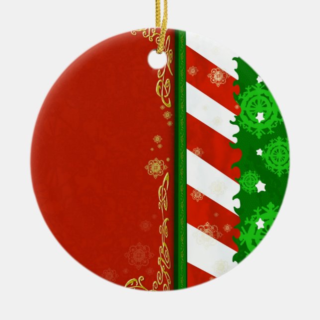 Holiday Colors Ceramic Ornament (Front)
