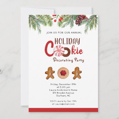 Holiday Cookie Decorating party  Announcement