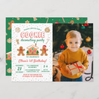 Holiday Cookie Decorating Party Birthday Photo Invitation