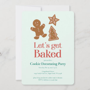 Holiday Cookie Decorating Party Gingerbread Invitation