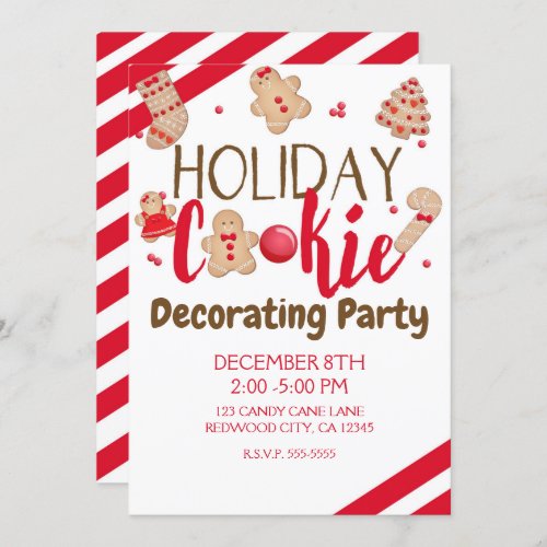 Holiday Cookie Decorating Party or Exchange Invitation