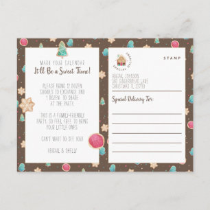 Holiday Cookie Exchange Budget Party Invitation Postcard