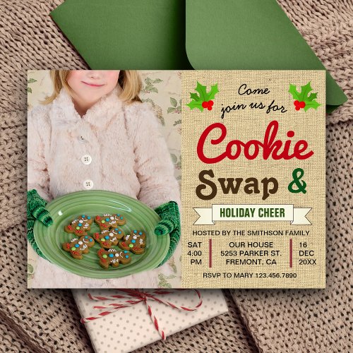 Holiday Cookie Exchange  Christmas Party Invite
