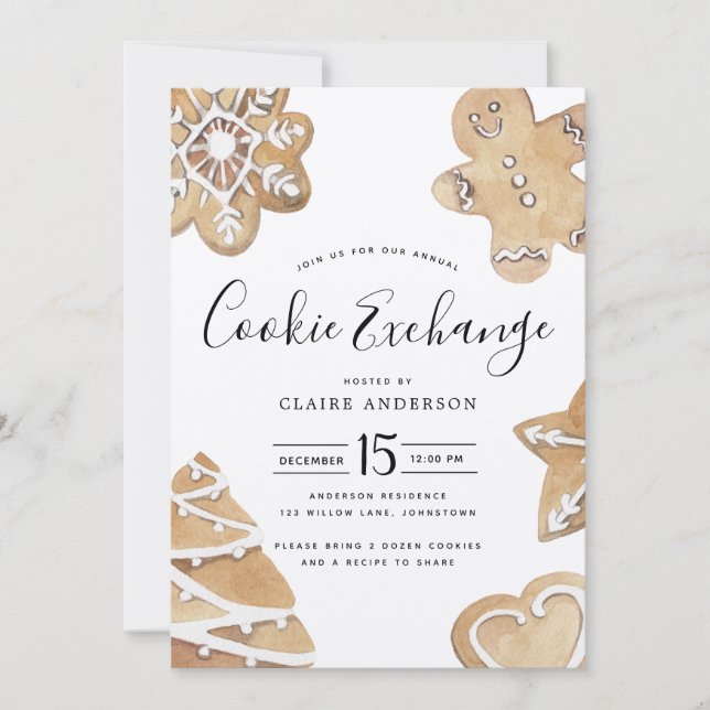 Holiday Cookie Exchange Invitation (Front)