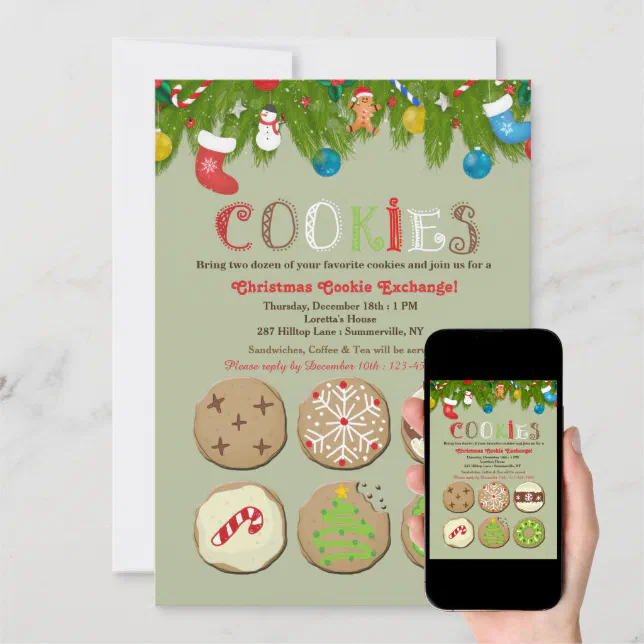 Holiday Cookie Exchange Invitation | Zazzle