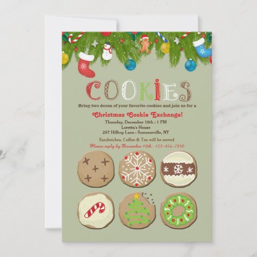 Holiday Cookie Exchange Invitation