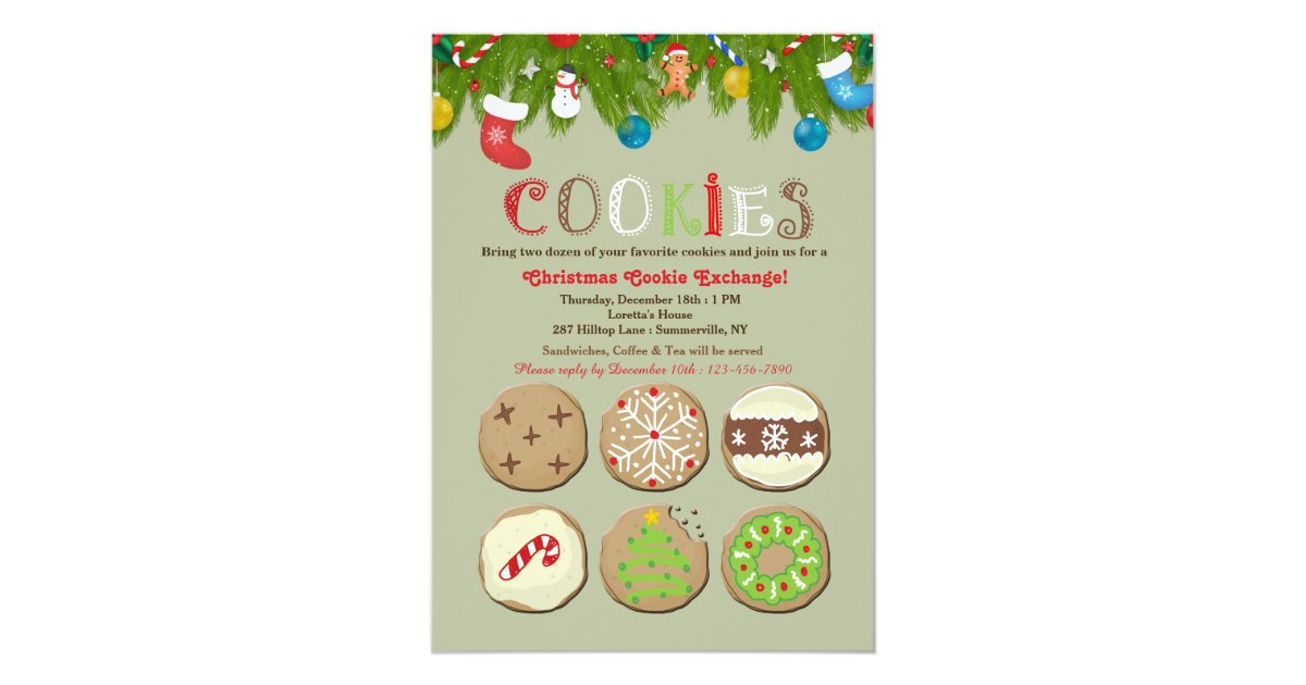 Holiday Cookie Exchange Invitation | Zazzle.com