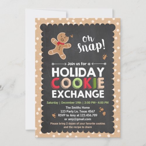 Holiday Cookie Exchange Invitation Christmas