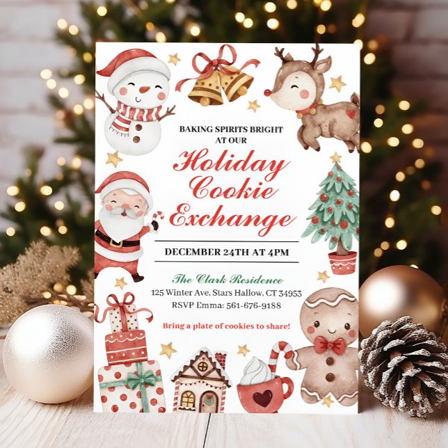 Holiday Cookie Exchange Invitation, Christmas Invitation (Holiday Cookie Exchange Invitation)
