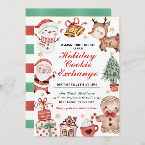 Holiday Cookie Exchange Invitation Christmas Invitation