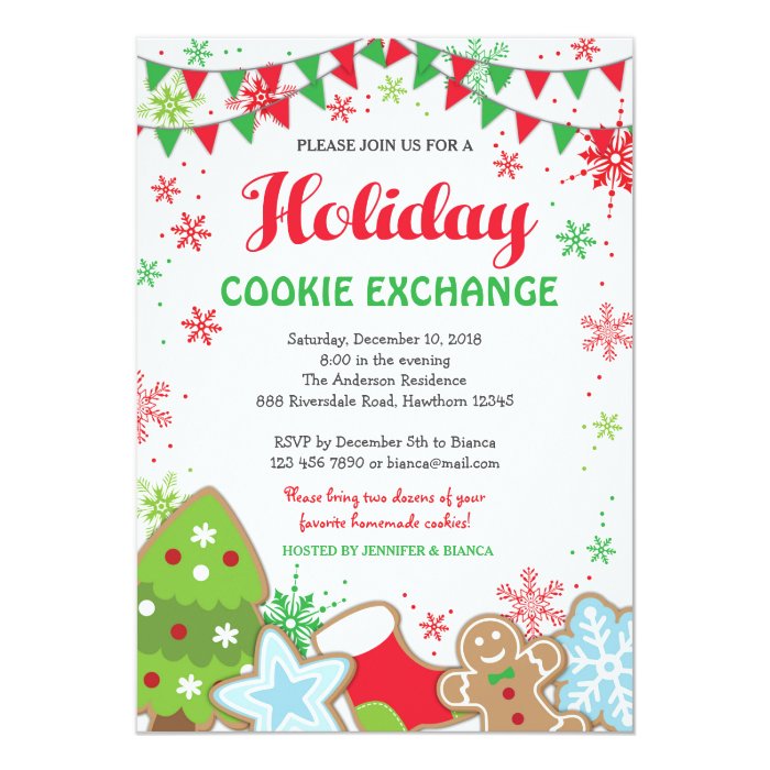 holiday cookie exchange invitation cookie swap zazzle holiday cookie exchange invitation cookie swap zazzle