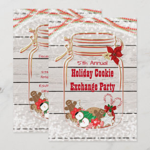 Holiday Cookie Exchange Mason Jar Invitations