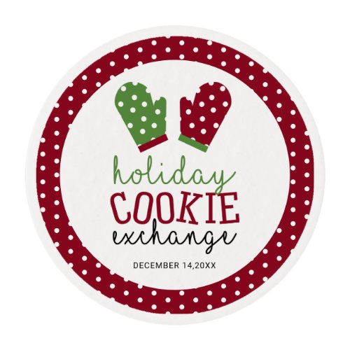 Holiday Cookie Exchange Party Christmas Oven Mitts Edible Frosting Rounds