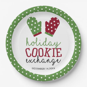 Holiday Cookie Exchange Party Christmas Oven Mitts Paper Plates
