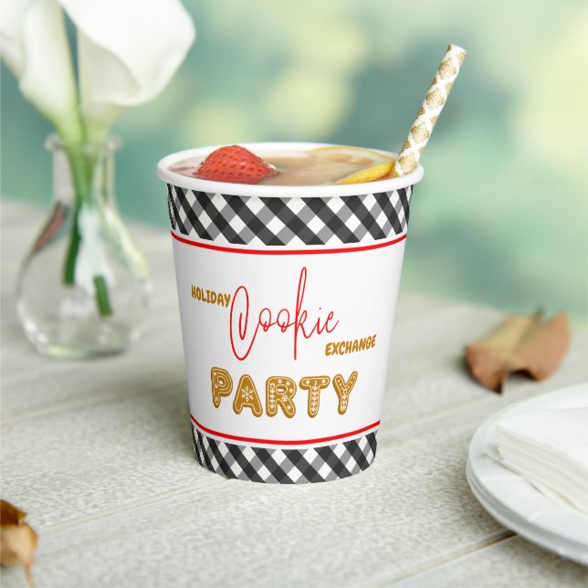 Holiday Cookie Exchange Party Christmas Paper Cups (Insitu)