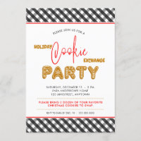 Holiday Cookie Exchange Party Christmas Plaid Invitation