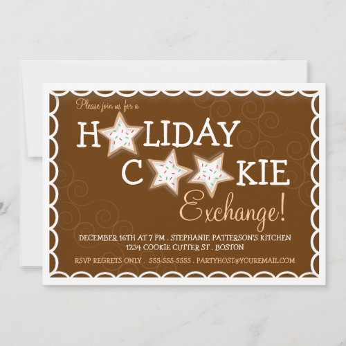 Holiday Cookie Exchange Sugar Cookie Invitation