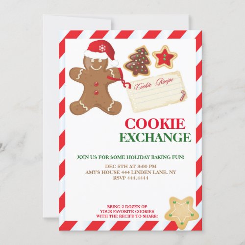 Holiday Cookie Exchange Swap Invitations