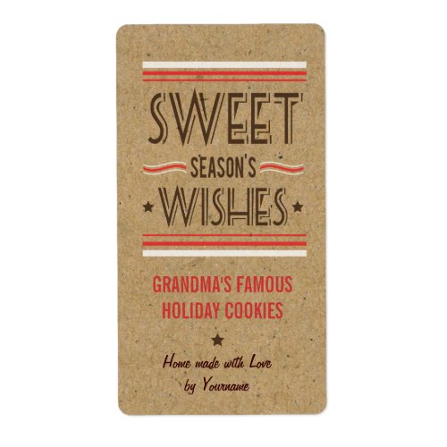 Holiday Cookie Labels for Cookie Swaps  Gifts