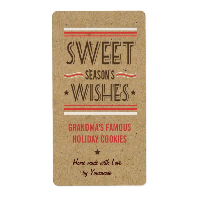 Holiday Cookie Labels for Cookie Swaps & Gifts (Front)
