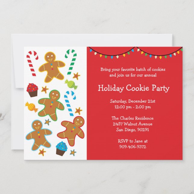 Holiday Cookie Party Invitation (Front)