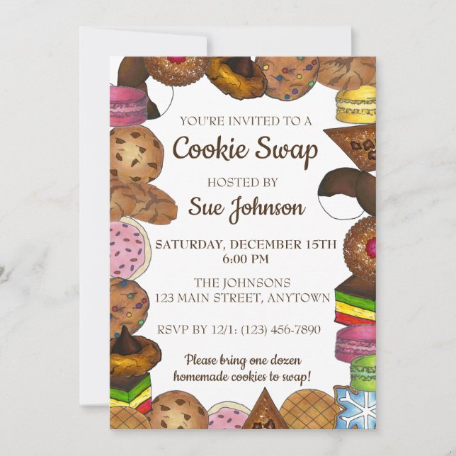 Holiday Cookie Swap Bake Sale Party Invitation (Front)