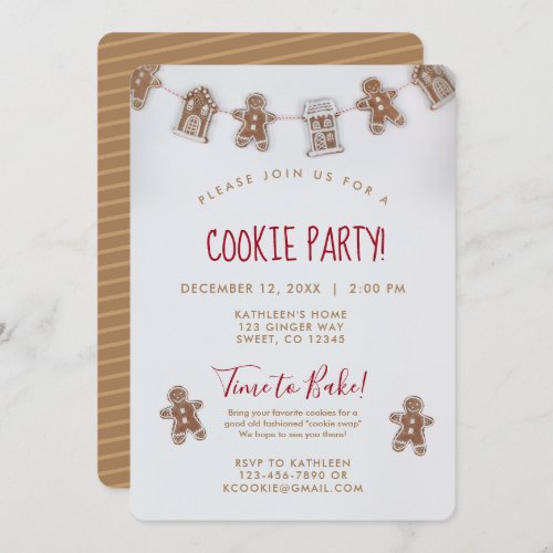 Holiday Cookie Swap Christmas Baking Invitation