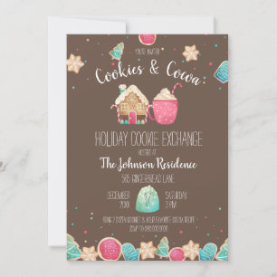 Holiday Cookie Swap Cookies & Cocoa Chocolate Invitation
