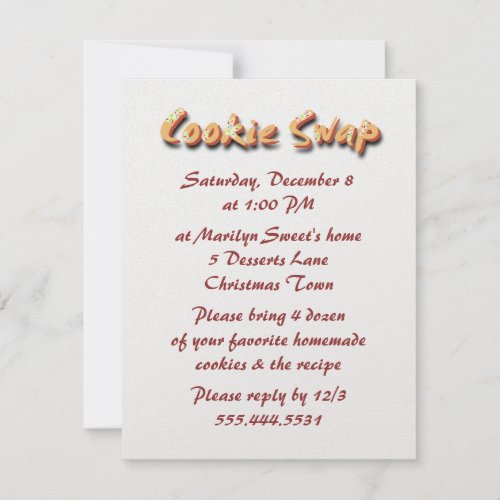 Holiday Cookie Swap Party Invitations