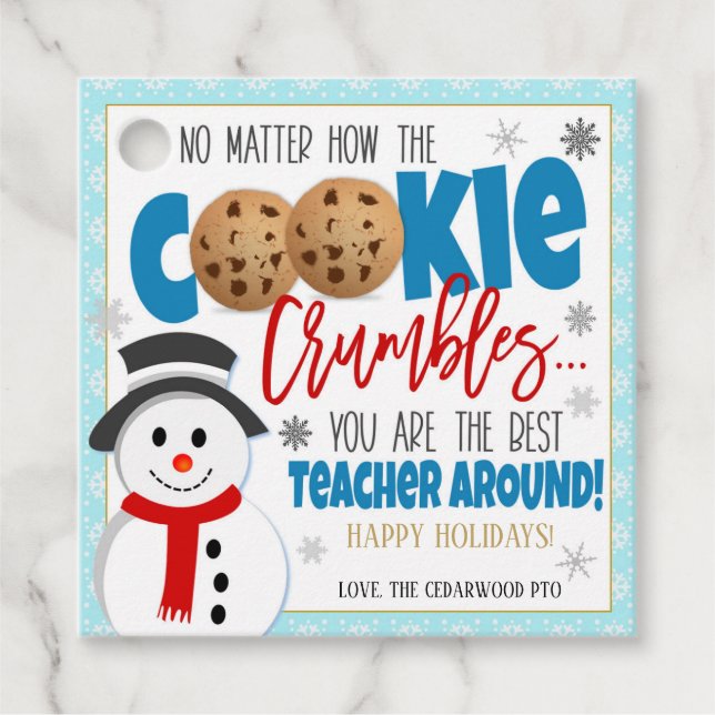 Holiday Cookie Thank You Gift Tag (Front)