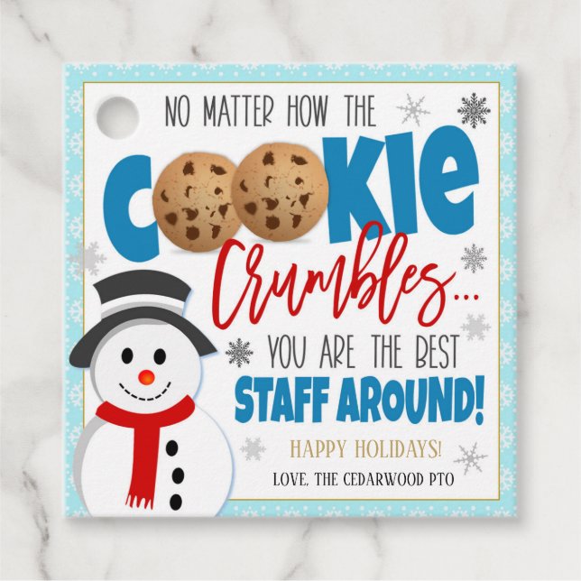 Holiday Cookie Thank You Gift Tag (Front)