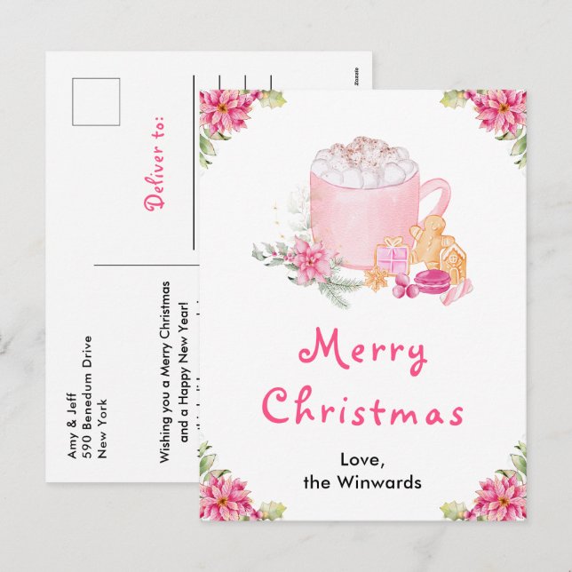 Holiday Cookies and Cocoa Pink Merry Christmas (Front/Back)