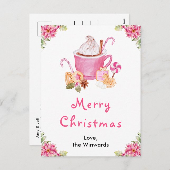 Holiday Cookies and Cocoa Pink Merry Christmas (Front/Back)