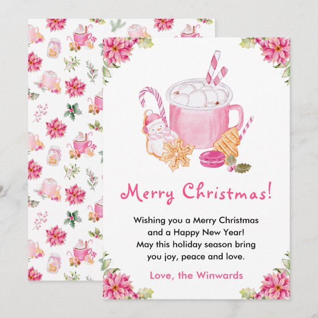 Holiday Cookies and Cocoa Pink Merry Christmas (Front/Back)